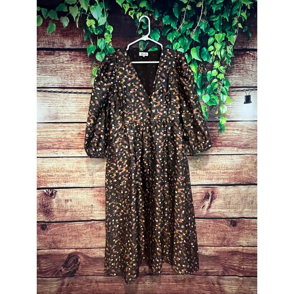 Baum Und Pferdgarten Asana Midi Dress in Cheetah Garden Floral EU 42 US 12 NWOT - Picture 3 of 7